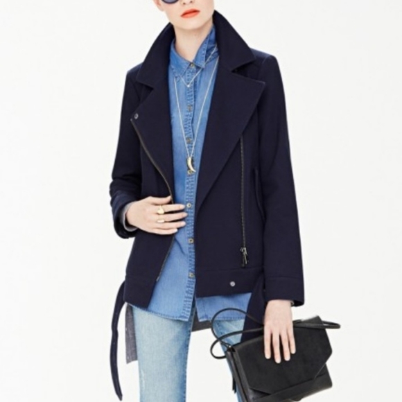 Banana Republic Jackets & Blazers - Banana Republic Navy Biker Moto Jacket, Sz M